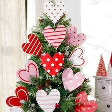 Valentines Day Decorations Tree Ornaments: 12 pcs Extra Large Red Pink White ...
