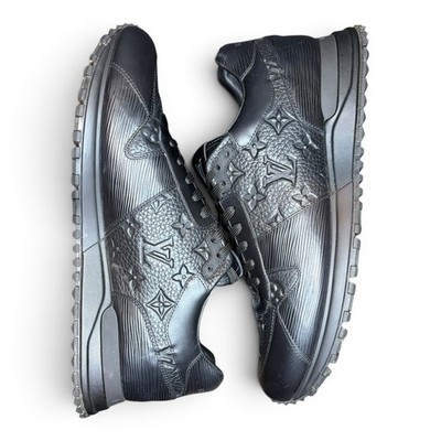 Louis Vuitton Black Monogram Taurillon Run Away Sneakers - 10LV