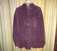 Vintage Suede Leather Shirt Jacket, Size Larg...