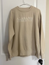 Hanes Alabama Crimson Tide Embroidered Sweatshirt Beige Large