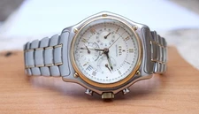 EBEL 1911 CHRONO AUTOMATIC 18K DATE SKELETON LATIN NUMBER 27J SWISS MEN'S RARE