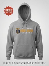 USCG Coast Guard Academy Gray Embroidered Hooded Sweatshirt / Hoodie - Size XL