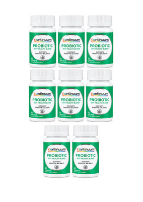 Continuum Probiotic Gut Health Blend 8 Pack 30 Tablets Digestive Balance