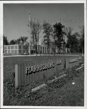 1967 Press Photo Sign outside Harrisburg Area Community College Building