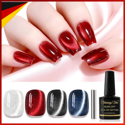 UV Nagellack Cat Eye 9D Holographisch 4 Farben Glitzer Gel 8ml für Frauen