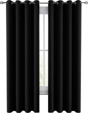 Premium Blackout Curtains Eyelet Ring Top Ready Made Thick Thermal Curtain Set