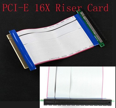 PCI-E PCI-Express 16X Riser Card Flexible Ribbon Extender Extension Cable Cord