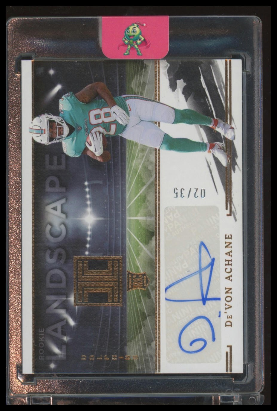 De'Von Achane Panini Impeccable Rookie Landscape Autographs #RLADA Bronze