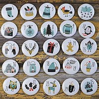 Adventskalender Zahlen Buttons Weihnachten Basteln JutesäCkchen Anstecker 25 Stk