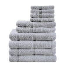 10 Piece Towel Set Grey Soft Durable