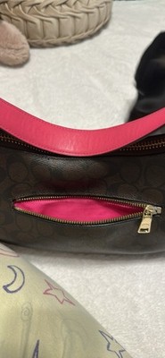 Discontinued Coach 2Way Signature Hobo Canvas Shoulder Bag Brown