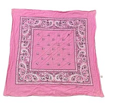 Vintage Y2K Paisley Bandana Kerchief Mens One Size Pink Western Cotton