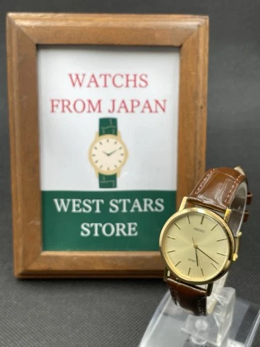 [Very good] Vintage SEIKO SPIRIT 7N01-7060 Gold Round Quartz Men's JAPAN