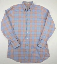 Peter Millar Men's Long Sleeve Button Up Dress Shirt Casual Size Large Plaid