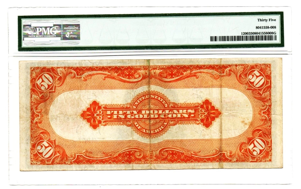 Fr. 1200 1922 Gold Certificate PMG Choice Very Fine 35 - Image 2 of 2