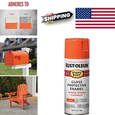 Durable 12 Ounce Gloss Orange Spray Paint Rust Resistant for Interior Exterior