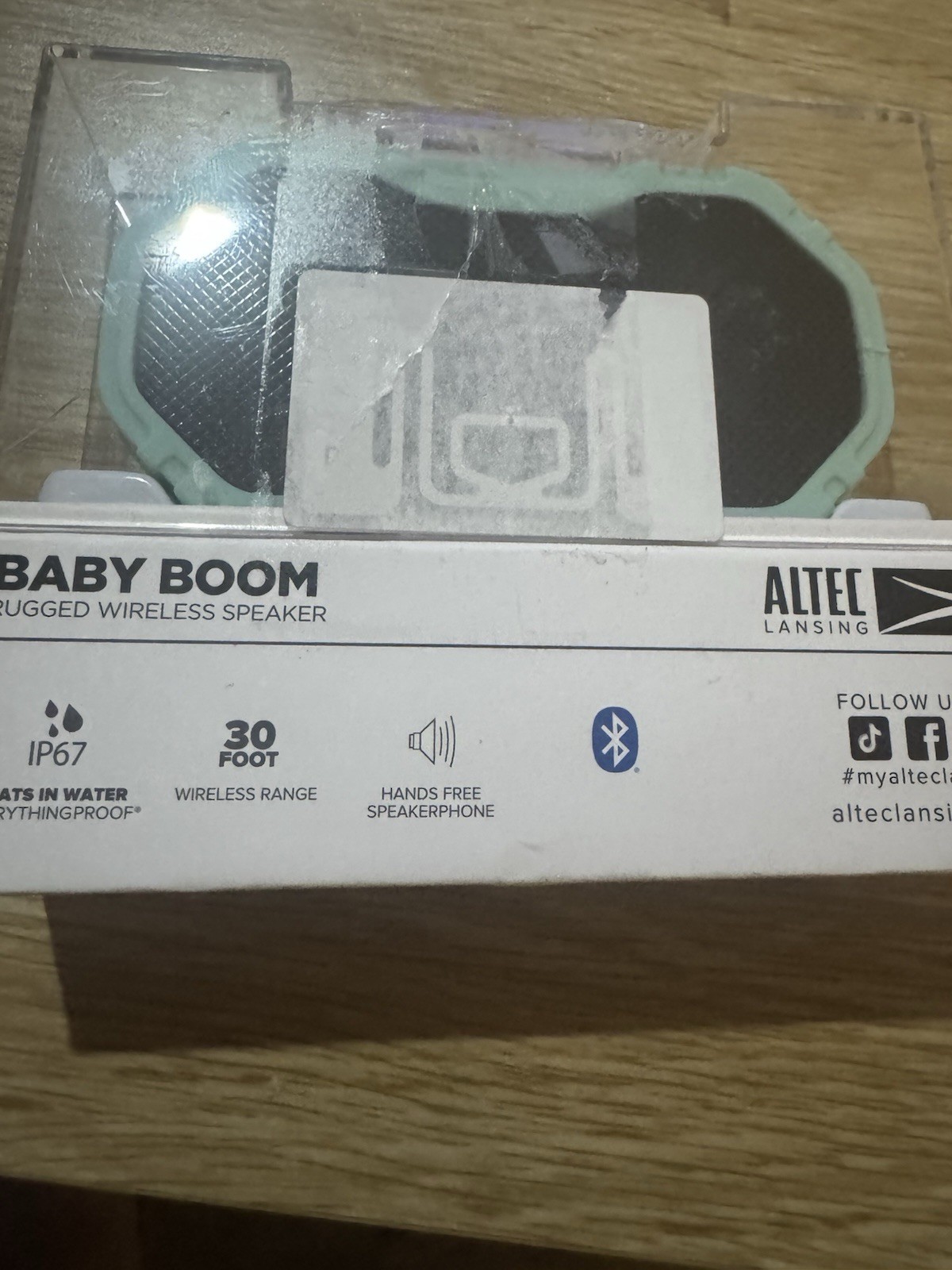  Altec Lansing Baby Boom Speaker Green Everything Proof, Brand New 
