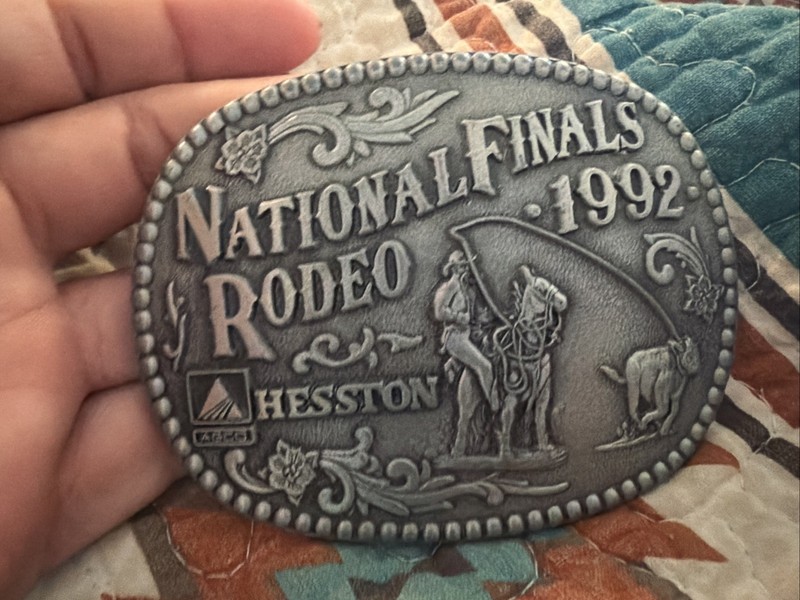 1992 Hesston NFR National Finals Rodeo Cowboy Belt Buckle Western NOS