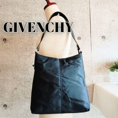 Guter Zustand Givenchy Nylon Leder Schultertasche Tasche Schwarz Damen Herren