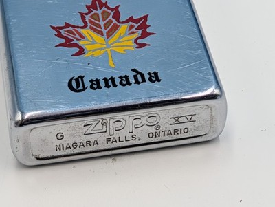Zippo Lighter Canada Maple Leaf Design. Niagara Falls Ontario in