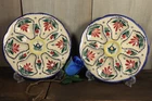 French Oyster Plate Pair Quimper Hand Painted Pottery Majolica -Ships DDP to USA