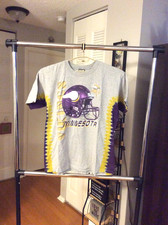 Minnesota Vikings Gray Tie Dye Cotton Shirt Adult Extra Large XL Liquid Blue