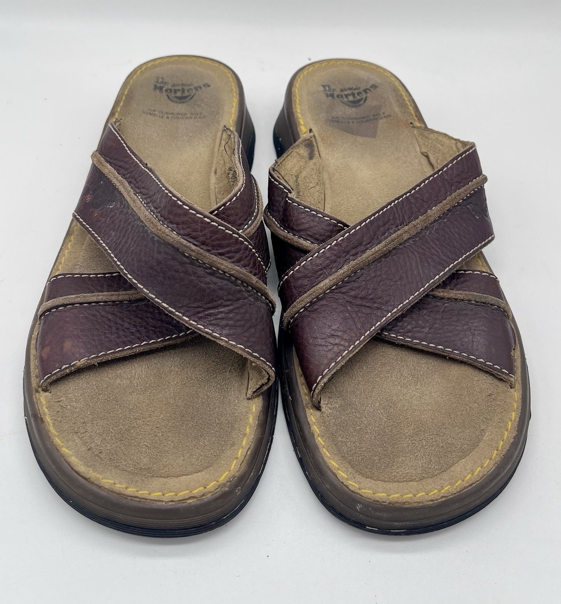 Vintage Doc Martens Brown Leather Criss Cross Slip On Sandal  display picture 1
