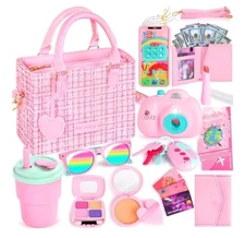 INNOCHEER Little Girls Purse, Kids Toy Purse with Pretend Makeup, 3 4 5 Year 