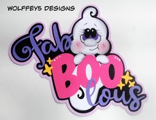 ELITE4U GHOST HALLOWEEN TITLE premade paper piecing scrapbook diecut piece 3D