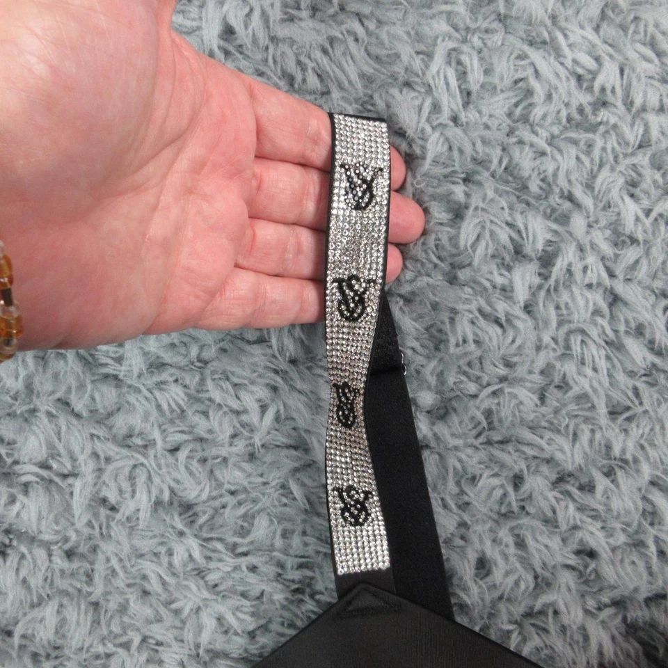 Бюстгальтер женский Victoria's Secret 36C черный очень сексуальный пуш-ап со стразами ремень - Изображение 2 из 4