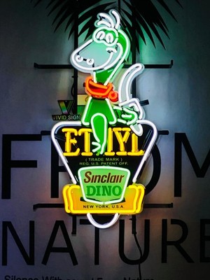 Sinclair Dino Oil Gasoline 24''x15'' Bar Neon Sign With HD Vivid Printing Garage