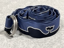 Vineyard Vines Whale D Ring Belt Blue Navy Size L 48  Martha  s Vineyard