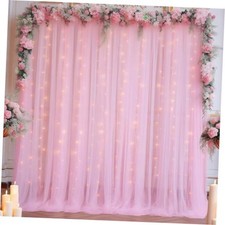 10x10ft Pink Tulle Backdrop Curtain with 10ft x 10ft 2 Panels 5 10ft Baby Pink