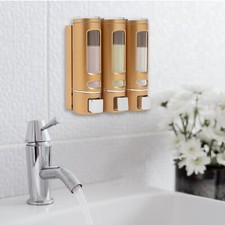 3 Bottle Shampoo Dispenser Wall Mount Shower Shampoo Container Soap Dispenser