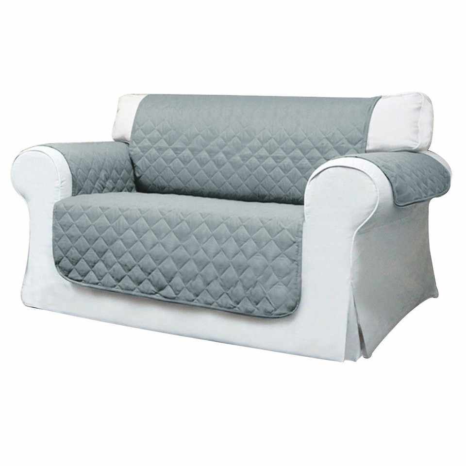 Quilted Sofa Cover Slipcover – Anti-Slip, Washable, Pet-Friendly Furniture Protector For 3-Seater Couches, Modern Black