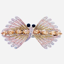 DRAGONFLY BARRETTE Hair Clip Hairpin use Swarovski Crystal Elegant CHA K54