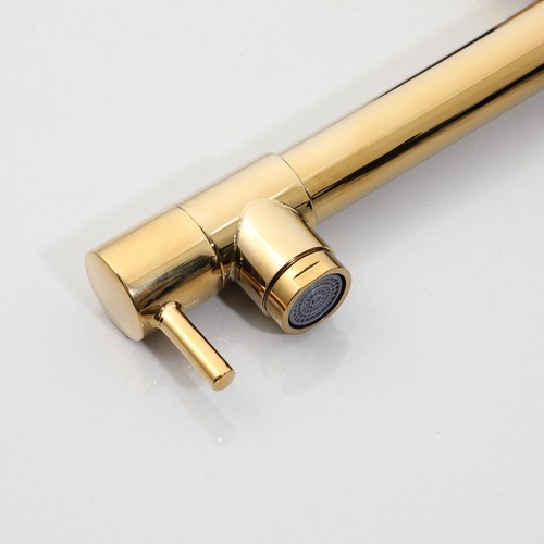 2 Functions Pull Out Kitchen Sink Faucet Black Swivel Mixer Tap Gold Cover Plate - Picture 6 of 14