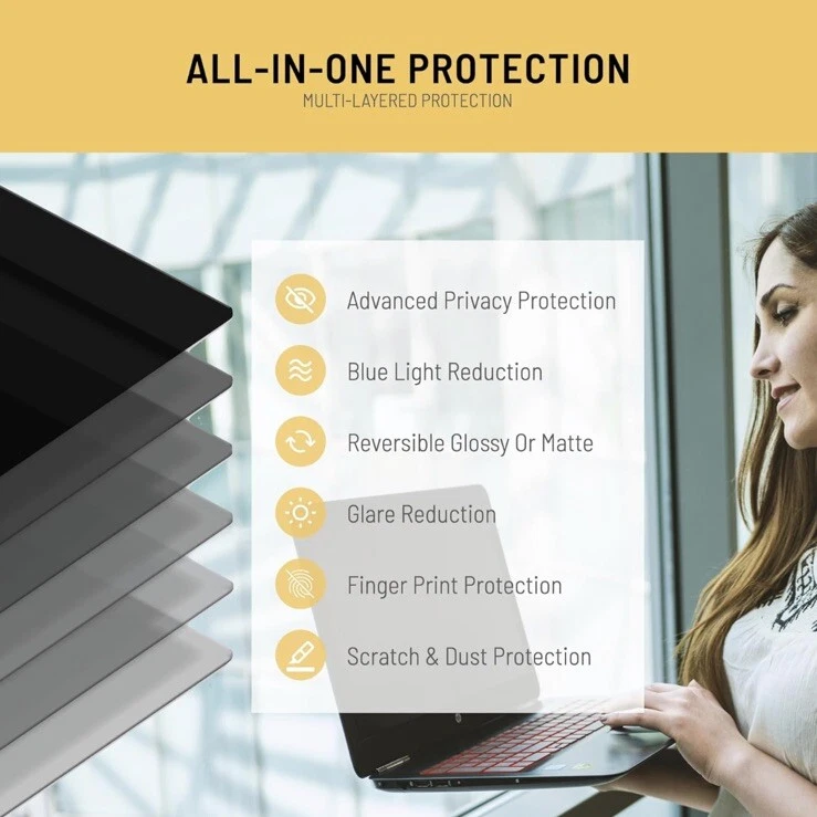 VistaProtect -Premium Privacy Filter Anti Blue Light Screen Protector for Laptop - Image 4 of 4