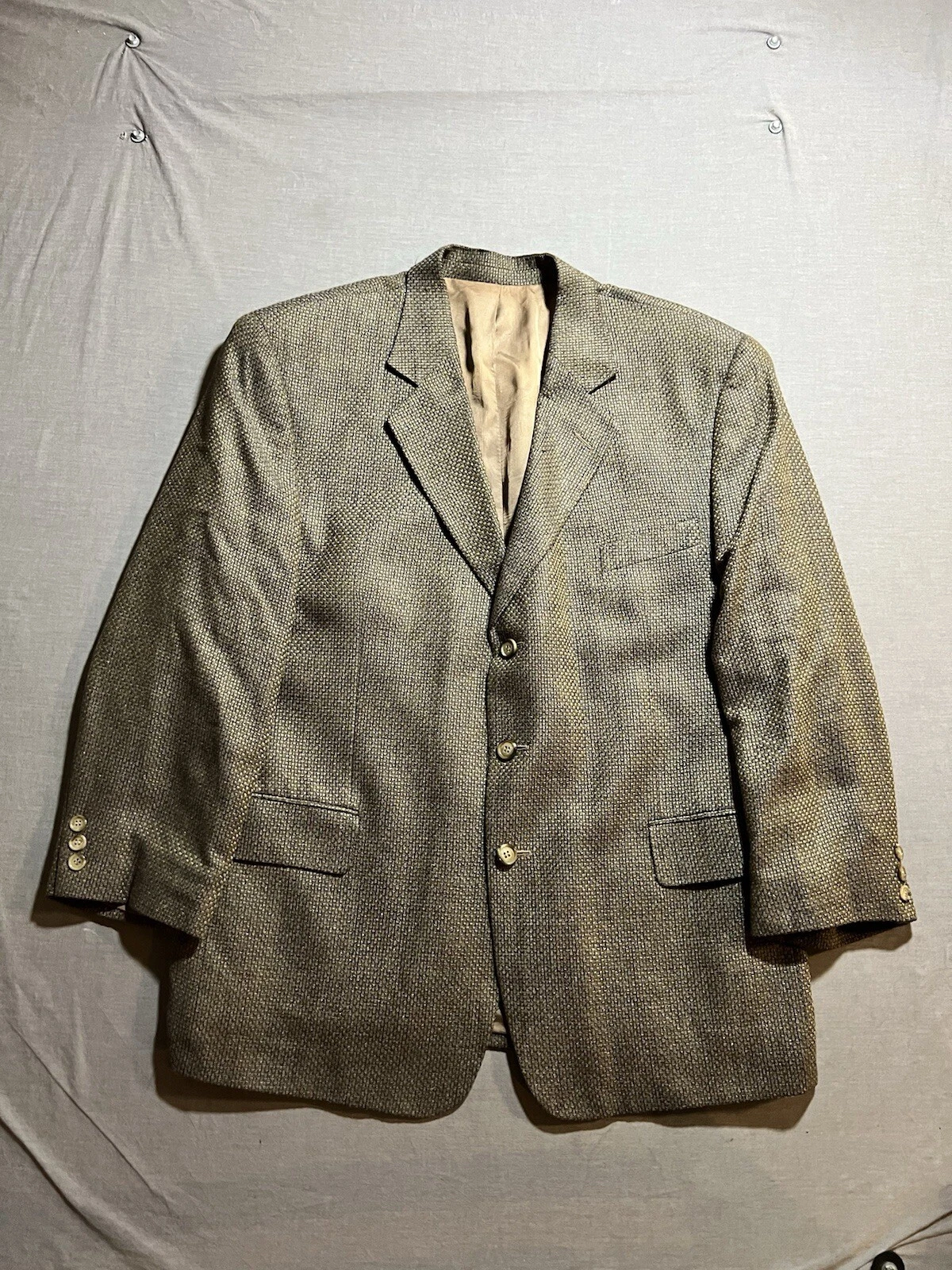 SAINT LAURENT (YSL) Blazer cappotto sportivo vintage Yves Saint Laurent uomo 46 beige tre bottoni Inghilterra