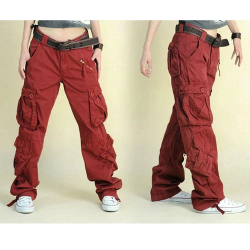 Ladies' cargo hip-hop pants loose outdoor military pockets retro style- - Bild 12 von 20