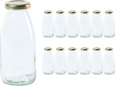 leere Glasflaschen Hans 250ml Schraubverschluss Gold Milchflaschen Saftflaschen