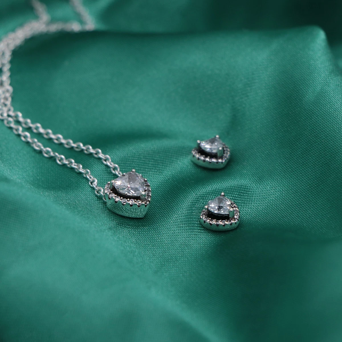 Pandora heart necklace earring set outlet