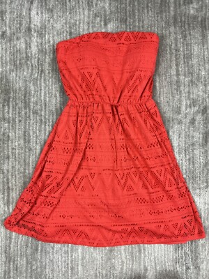 No Boundaries Dress Juniors Medium 7-9 Orange Strapless