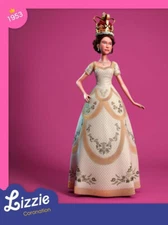 QUEEN ELIZABETH AS A FASHION DOLL "CORONATION 1953" PHOTO FRIDGE MAGNET 5"X3.5"