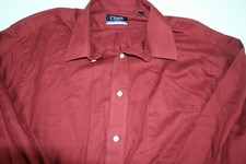 CHAPS RALPH LAUREN MEN'S SIZE 17 1/2 32/33 MAROON LONG SLEEVE BUTTON UP SHIRT