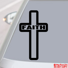CROSS FAITH VINYL DECAL CAR WINDOW BUMPER STICKER GOD CHURCH RELIGIOUS JESUS