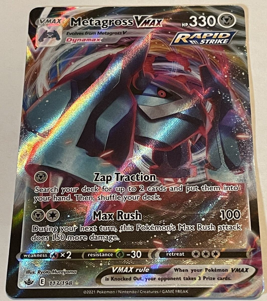 Metagross Vmax 113/198 Chilling Reign Ultra Rare Pokemon Card Mint