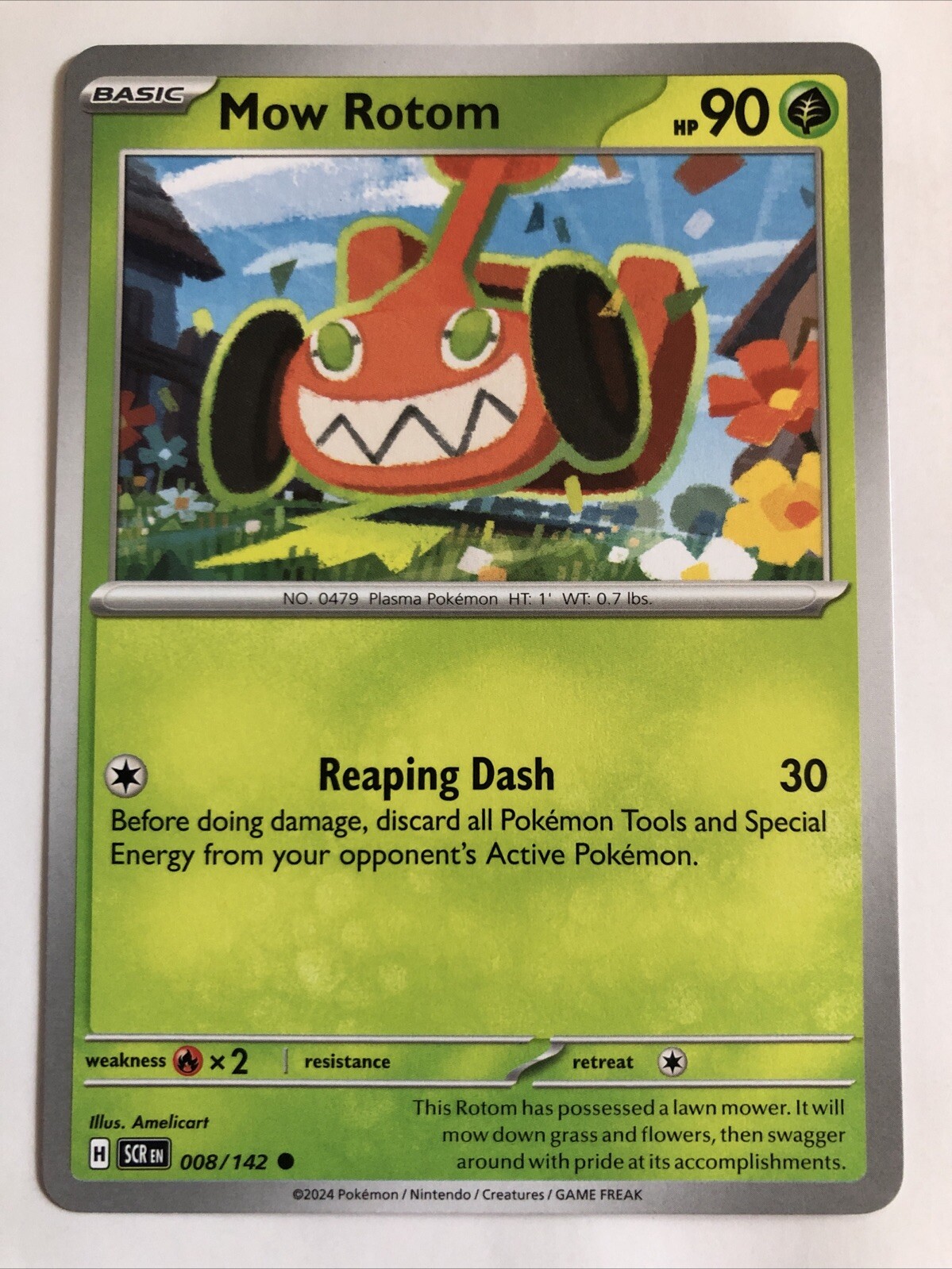 Pokémon TCG Stellar Crown Mow Rotom 008/142 NM