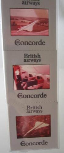 BRITISH AIRWAYS CONCORDE AIRPLANE SLIDES (3) NEW IN SLEEVE STILL ATTACHED SET 2 - Picture 1 of 1