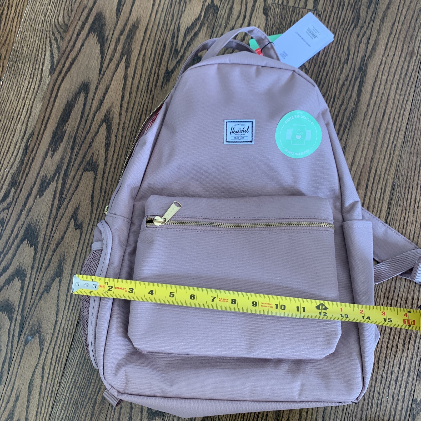 Herschel Nova Sprout Diaper Bag Backpack Changing Pad Rose Baby Shower